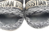 Christian Dior Raffia Embroidered Dway Mules Size 7.5 Eb0925sxdu