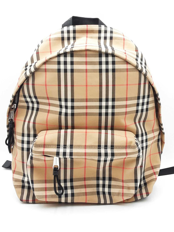 Burberry Check Backpack In Archive Biege Eb1224wxzdu