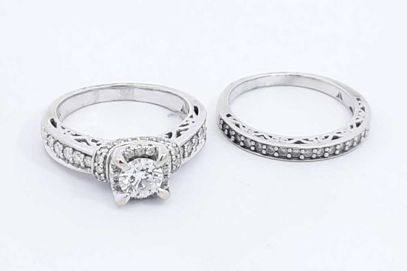 Approx. 1.15ctw Diamond Wedding Set 14k White Gold 8.1 Grams Size 7 Eb1224lxxzdu