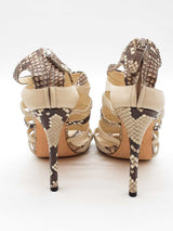 Gucci Python & Leather Heels Size 38.5 Eb0625pxde