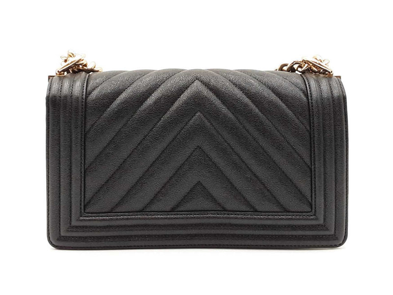 Chanel Boy Bag In Black Quilted Caviar Leather Fw0725orzxdu