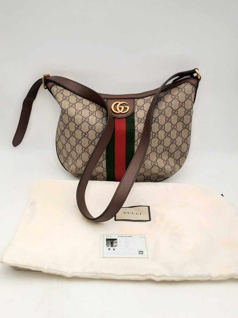 Gucci Gg Monogram Supreme Canvas Ophidia Shoulder Bag Eb0824wxzsa