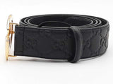 Gucci Guccirisma Leather Initial Belt Black Size 42-46 Aa0926ozxsa