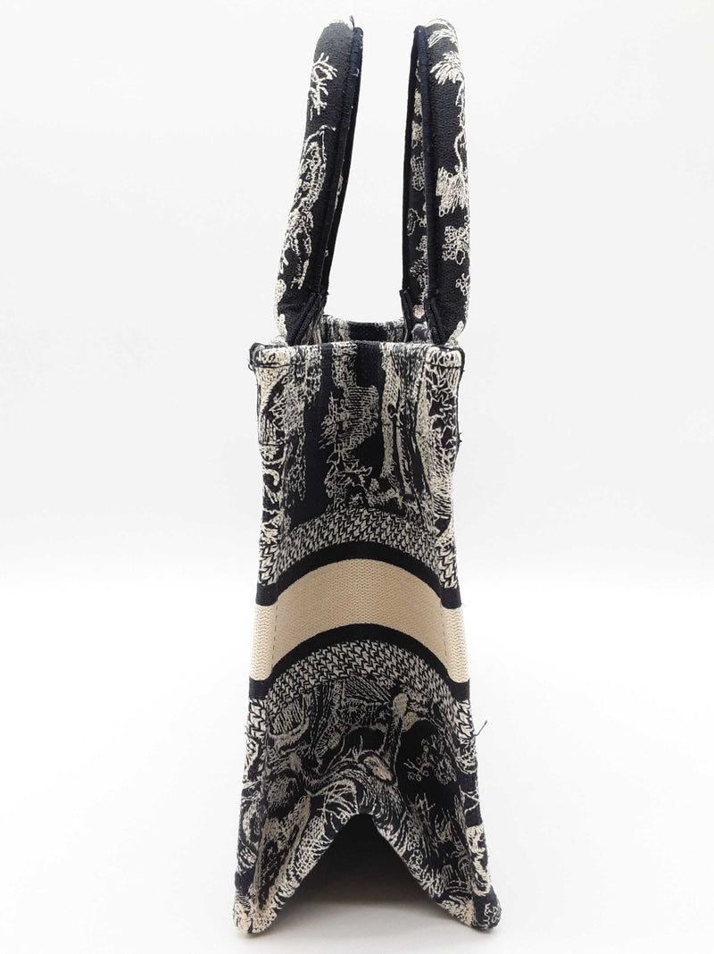 Christian Dior Toile De Jouy Blue Ecru Canvas Small Book Tote Do1025lxzxde