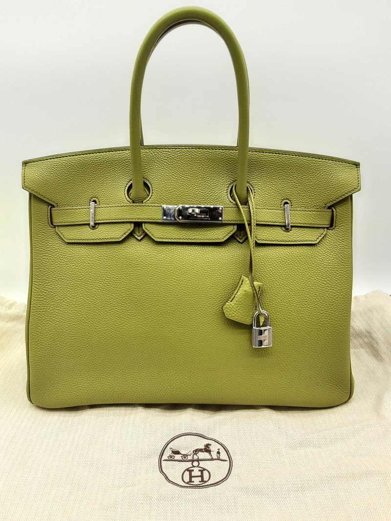 Hermes Birkin 35 Vert Anis Green Togo Palladium Hardware Handbag Do0724cxzxde