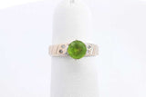 Green Gemstone & Cubic Zirconia Ring 14k Yellow Gold 2.6 Grams Size 4 Eb1124crsa