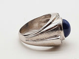 Blue Star Sapphire 14k White Gold 8.3g Ring Size 6.75 Do0726ixzde