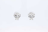 3ctw Lab Grown Heart Shape Diamond Stud Earrings 14k White Gold 2.2g Eb0624ewrdu