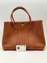 Hermes Gold Garden Party 36 Brown Leather Tote Bag Aa0225rxxzsa