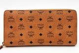Mcm Cognac Visestos Zip Around Wallet Eb0826lxzsa
