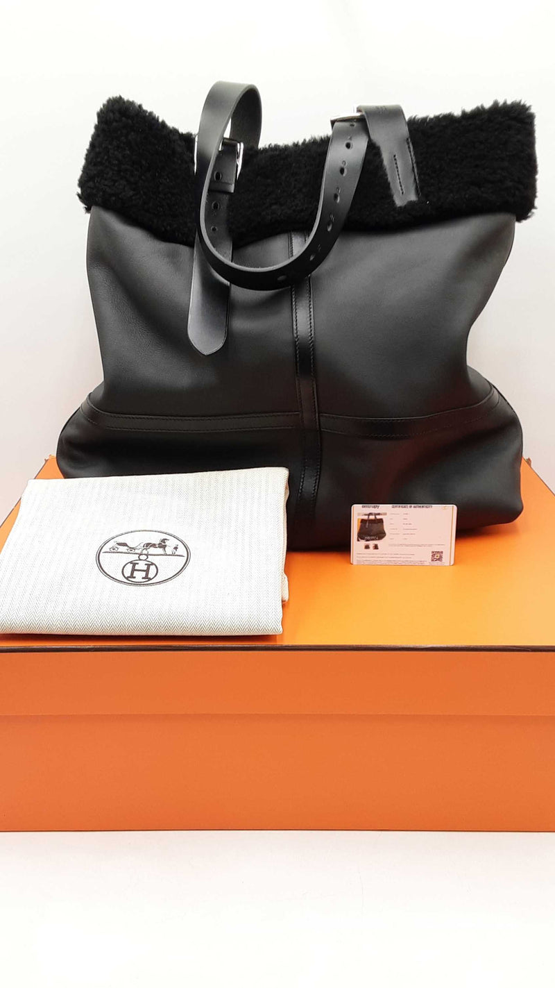 Hermes Cristobal & Shearling Etriviere Shopping Tote Bag Sd0925ozxzde