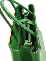 Fendi 2jours Green Leather Tote Bag Eb0826pxzsa