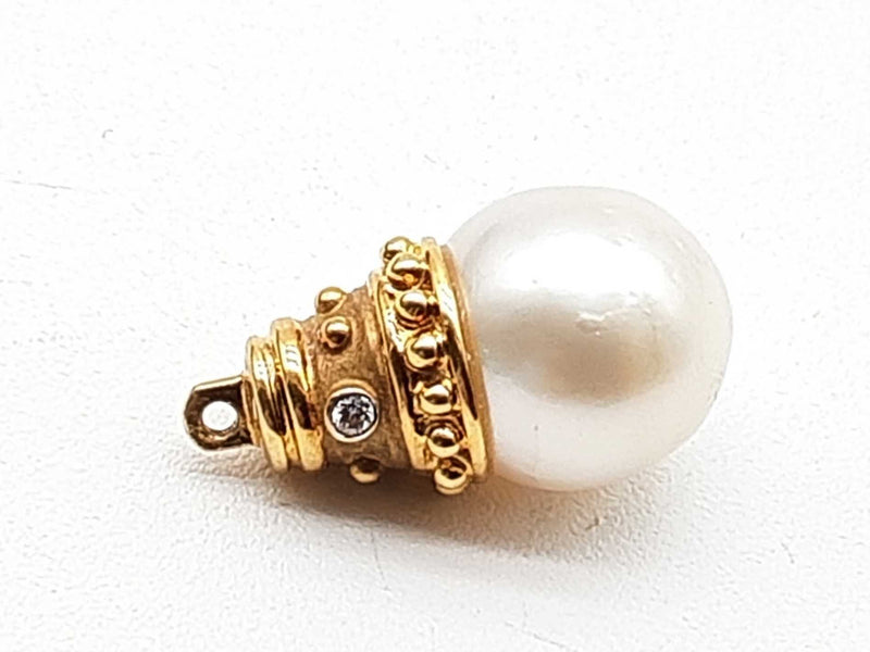 18k Yellow Gold White Pearl 6.8g Pendant Do0125prxde