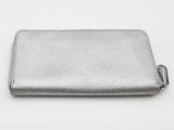 Coach Metallic Silver Crossgrain Leather Wallet Aa0626lzsa