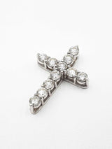 1.65 Cttw Diamond & 14k White Gold 14k Cross Pendant 3.5 Grams Fw00625rzxdu