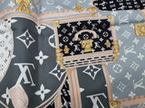 Louis Vuitton 100% Silk Monogram Trunk Let's Go Square Scarf Eb0426lxzsa