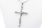 Diamond Cross Pendant In 14k White Gold 3.6 Grams 18 Inch Eb0525crdu