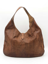 Gucci Jackie Hobo Bag In Glazed Chestnut Brown Python Leather Fw1025ocrdu