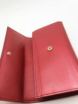 Gucci Red Shiny Leather Interlocking G Heart Flap Wallet Eb0526lcrsa