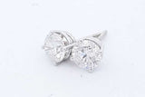 2.0cttw Diamond Stud Screwback Earrings In 14k White Gold 1.5 Grams Eb0826oxxzde
