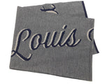Louis Vuitton Signature Logo Blue Gray Wool Scarf Do1025lcrde
