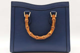 Gucci Navy Blue Leather Diana Bamboo Handle Tote Bag Eb0426lexzde