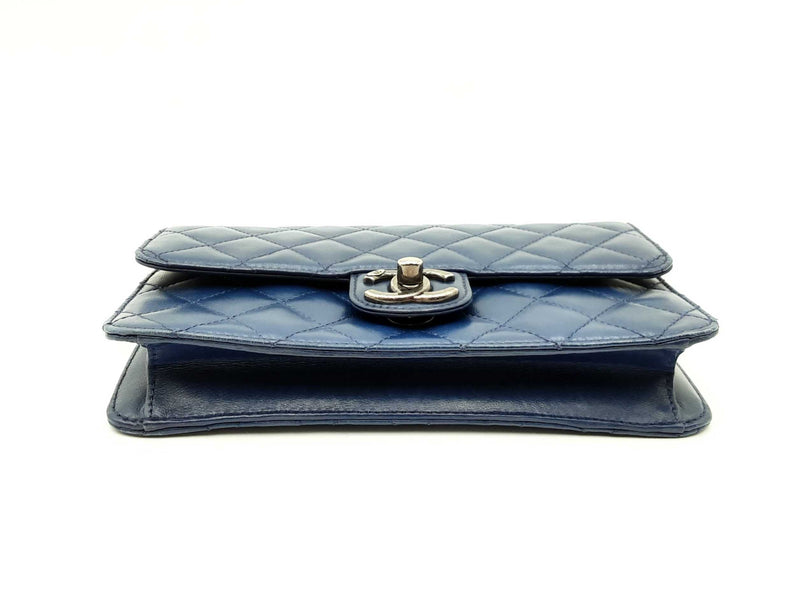 Chanel Crossing Times Mini Flap Bag In Navy Blue Quilted Lambskin Fw0125lcxzdu