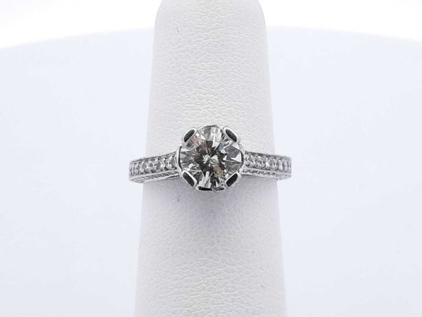 1.53 Cttw Diamond & 14k White Gold Ring Size 5.25 Fw0424rpxdu