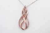 10k Rose Gold Diamond Pendant Necklace 2.8 Grams 22 Inch Eb0326lxzsa