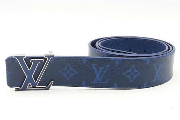 Louis Vuitton Blue Monogram Reversible Lv Initiales Belt Eb1224lrxsa