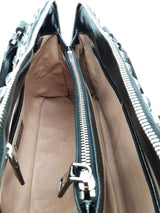 Prada Studded Pyramid Black Saffiano Patent Leather Top Handle Bag Eb0826lxrxde