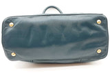 Prada Vitello Teal Leather Tote Bag Eb0526iixde