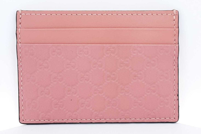 Gucci Microguccissima Pink Leather Card Case Wallet Eb0524exdu