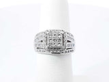 1.12 Cttw Diamond & 10k White Gold Square Halo Ring 5.4g Size 5.5 Fw0826przdu