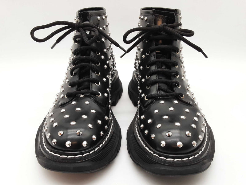 Alexander Mcqueen Black Studded Ankle Boots Size Eu 40 Do0425pxzde