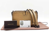 Bottega Veneta Camera Bag In Metallic Gold Grained Leather Fw0726wxzdu