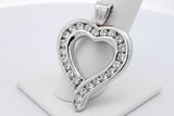 14k White Gold Diamond Heart Shaped Pendant 14.2 Grams Eb0526cxzsa