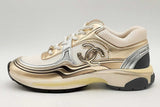 Chanel Cc Fabric Laminated Calfskin Stretch Sneakers Size 40 Eb1224orxsa