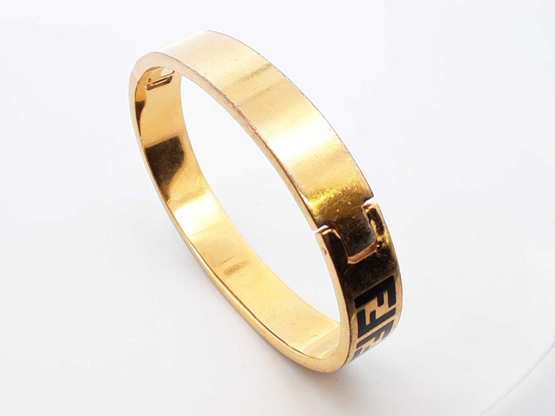 Fendi Ff Forever Fendi Gold-tone Bangle Bracelet 33.7 Grams Fw0125lrzdu