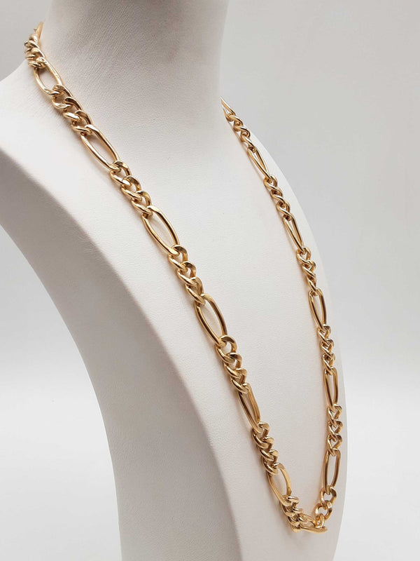 10k Yellow Gold 46.1g Solid Figaro Chain 22.5 In Do0525lxzxde