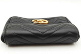 Gucci Mini Marmont Chevron Quilted Matelasse Black Leather Crossbody Eb0826wrxdu