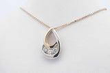 0.18cttw Diamond Two Tone 14k Gold Pendant Necklace 4.4 Grams 18 In Eb0226loxdu