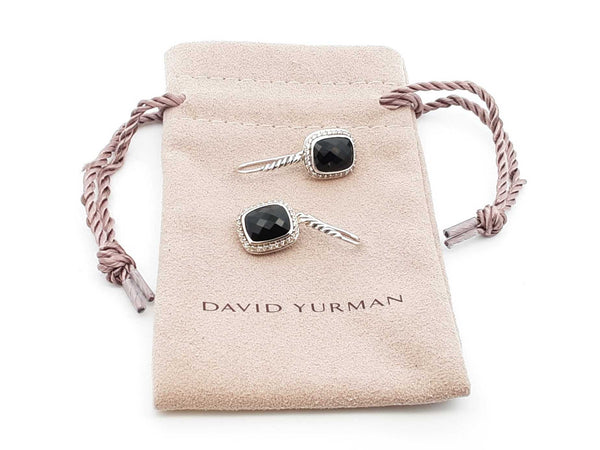David Yurman Sterling Silver, Onyx & Diamond Albion Drop Earring  6.6 Grams Fw0525lxzdu