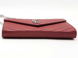 Yves Saint Laurent Cassandre Envelope Chain Wallet Red Aa0726izxsa