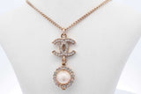 Chanel Cc Faux Pearl Pendant Necklace 8.5 Grams 24 Inch Eb0626opxdu