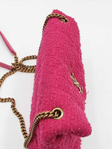 Yves Saint Laurent Quilted Pink Tweed Lou Lou Puffer Shoulder Bag Eb1225rcrdu