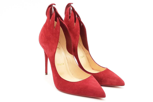 Christian Louboutin Victorina Red Suede Heels Size Eu 35.5 Eb1224lxzdu