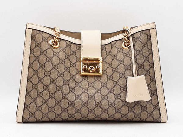 Gucci Medium Padlock Tote In Gg Supreme Monogram Coated Canvas Fw1125prrdu