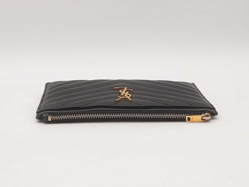 Yves Saint Laurent Chevron-quilted Pebbled Leather Bill Holder Fw0725wzxdu