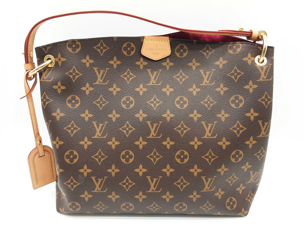 Louis Vuitton Graceful Brown Monogram Fuschia Pink Interior Tote Bag Do0425exzde